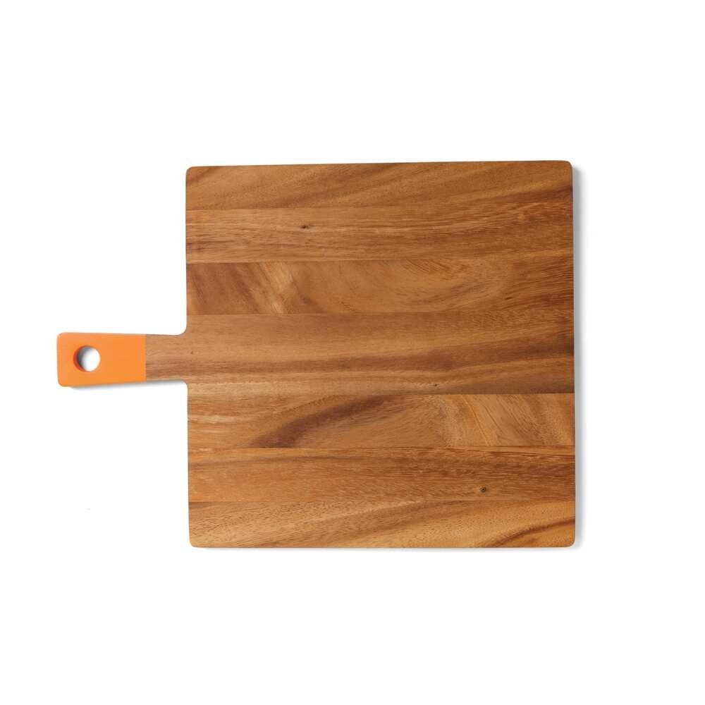 Ironwood Gourmet Acacia Wood Square Paddle Board Tangerine - (7 Pieces)
