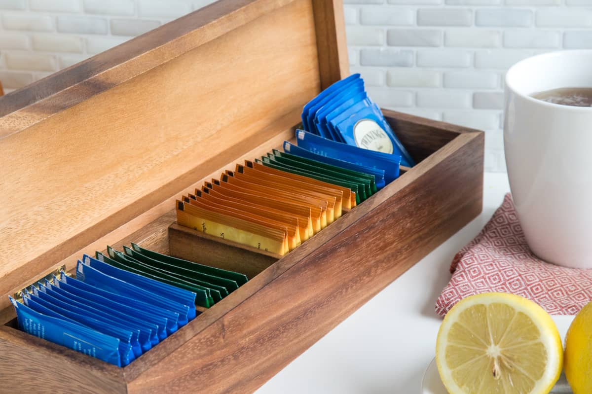 Ironwood Gourmet Acacia Wood Townhouse Tea Box - (9 Pieces)