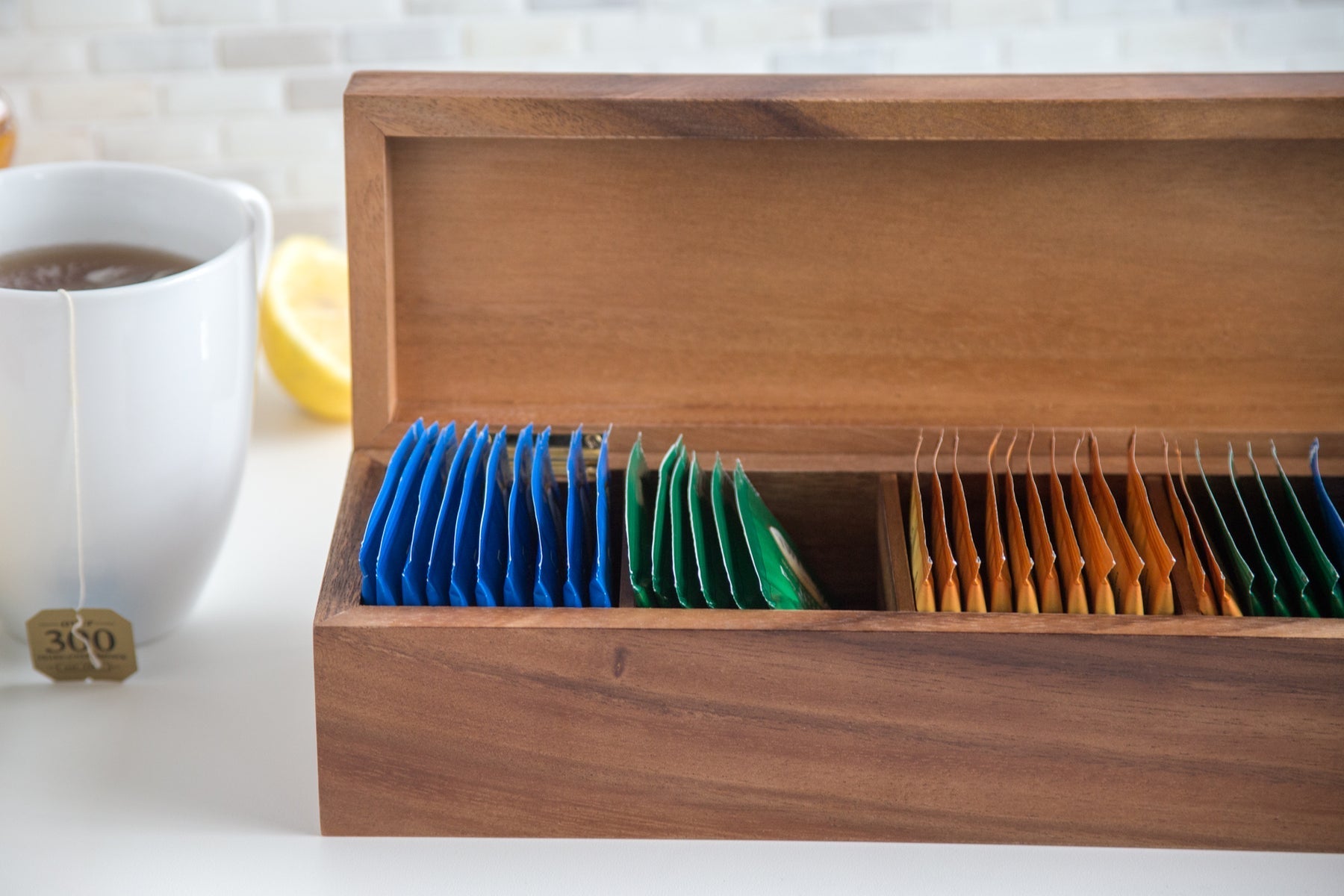 Ironwood Gourmet Acacia Wood Townhouse Tea Box - (9 Pieces)