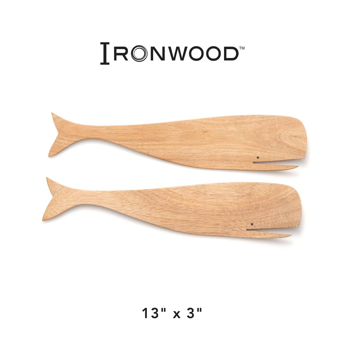 Ironwood Gourmet Acacia Wood Whale Salad Servers - (21 Sets)