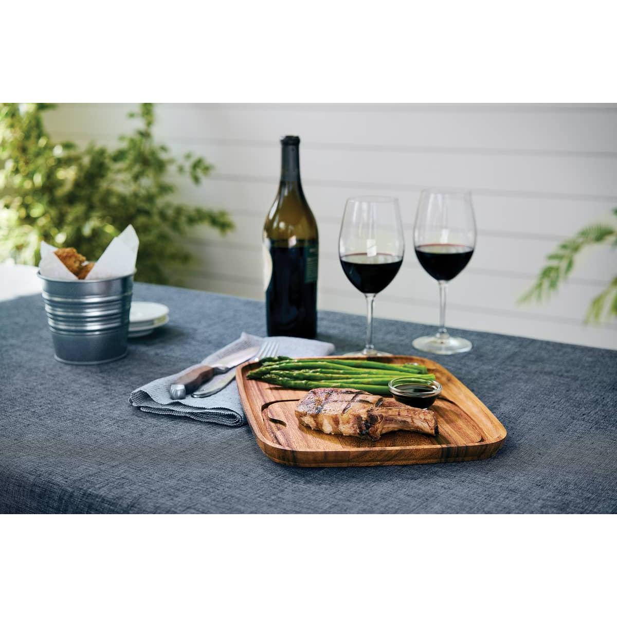 Ironwood Gourmet Fort Worth Acacia Wood Steak Plate - (16 Pieces)