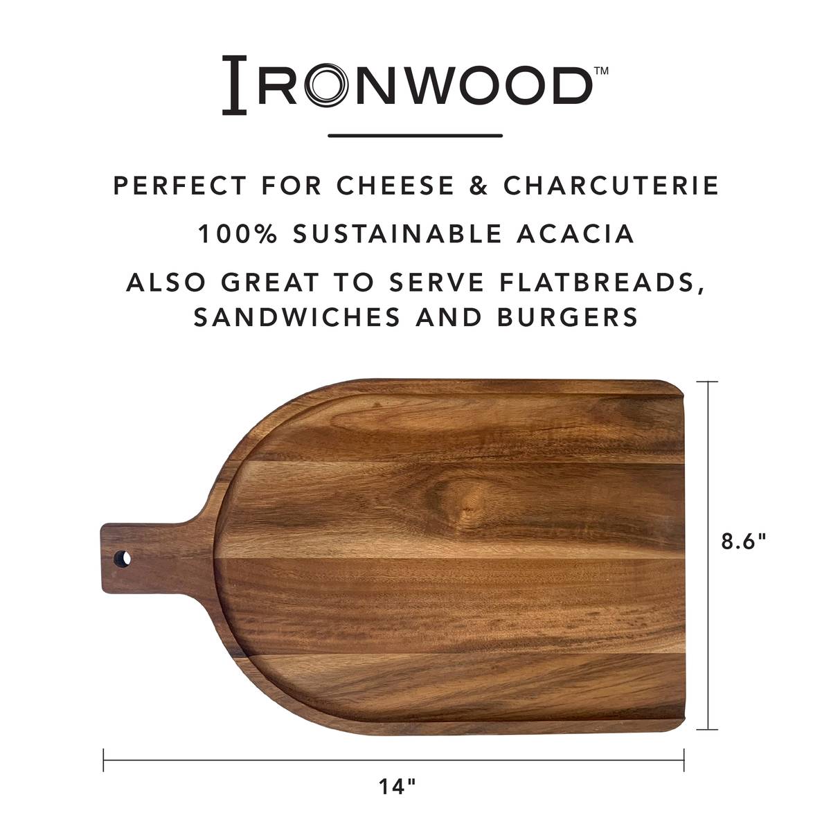 Ironwood Gourmet Shovel Charcuterie Paddle Small - (14 Pieces)