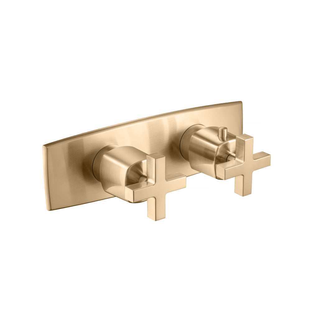 Isenberg 3/4" Brushed Bronze PVD Horizontal Thermostatic Shower Valve & Trim - 3 Output