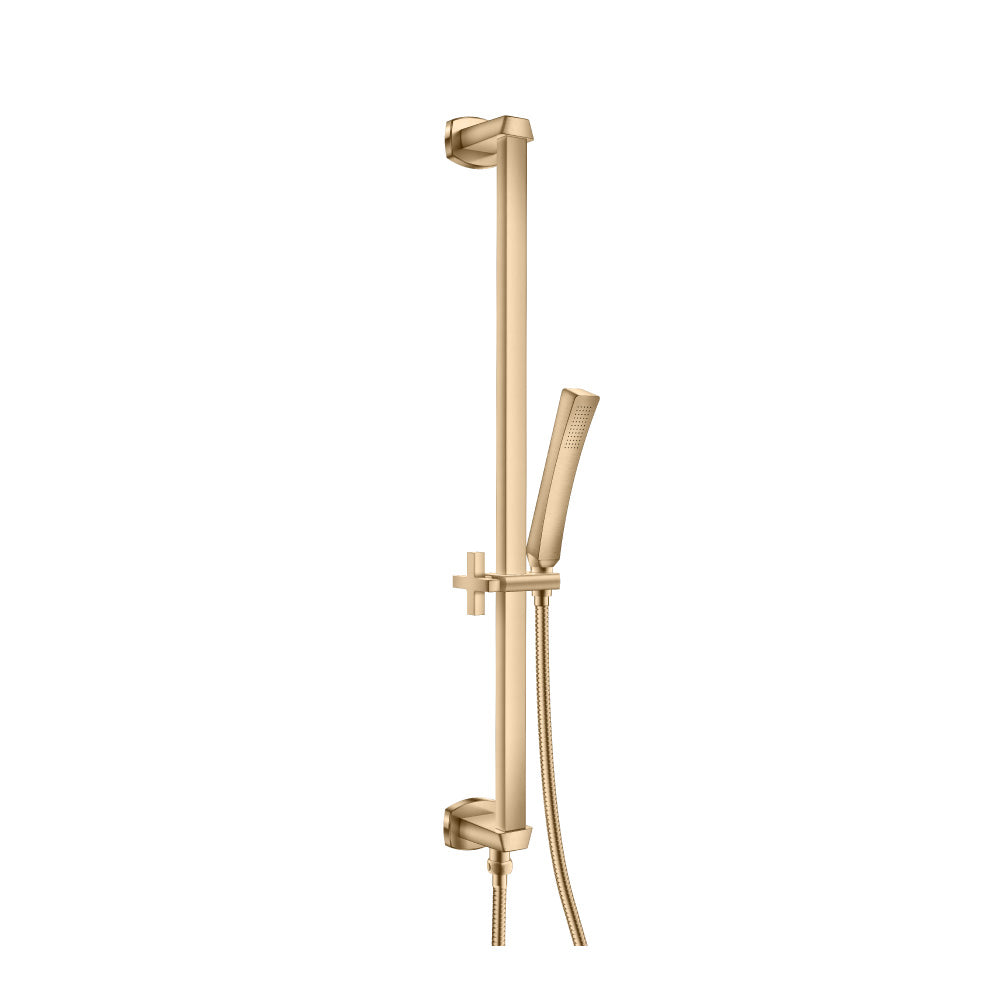 Isenberg Brushed Bronze PVD Hand Shower Set with Slide Bar, Integrated Elbow & Hose