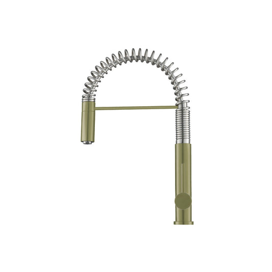 Isenberg Klassiker Dixie 20" Single Hole Army Green Semi-Professional Stainless Steel Pull-Down Kitchen Faucet With Dual Function Sprayer