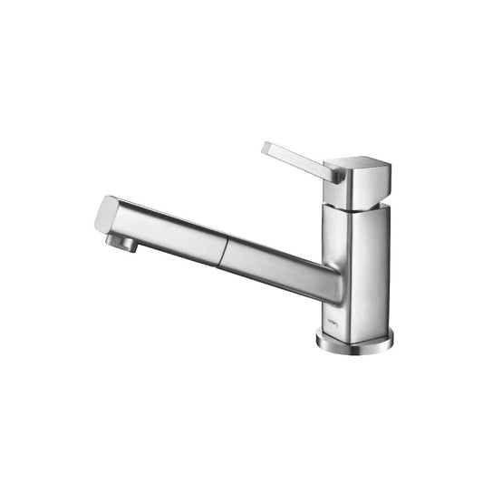 Isenberg Klassiker Smallie 7" Single Hole Stainless Steel Kitchen Faucet With Pull-Out Sprayer