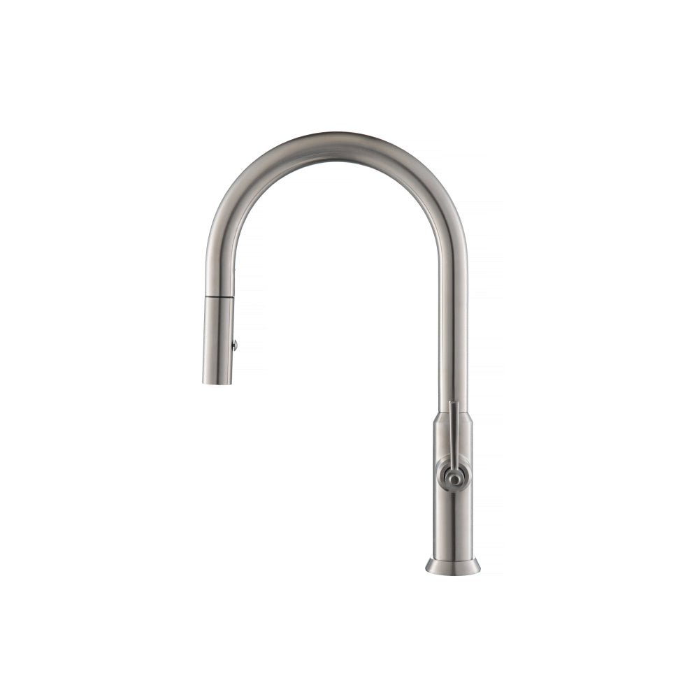 Isenberg Klassiker Velox 17" Single Hole Blue Platinum Pull-Down Kitchen Faucet With Two Handle and Dual Function Sprayer