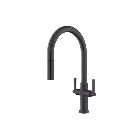 Isenberg Klassiker Velox 17" Single Hole Deep Red Pull-Down Kitchen Faucet With Two Handle and Dual Function Sprayer