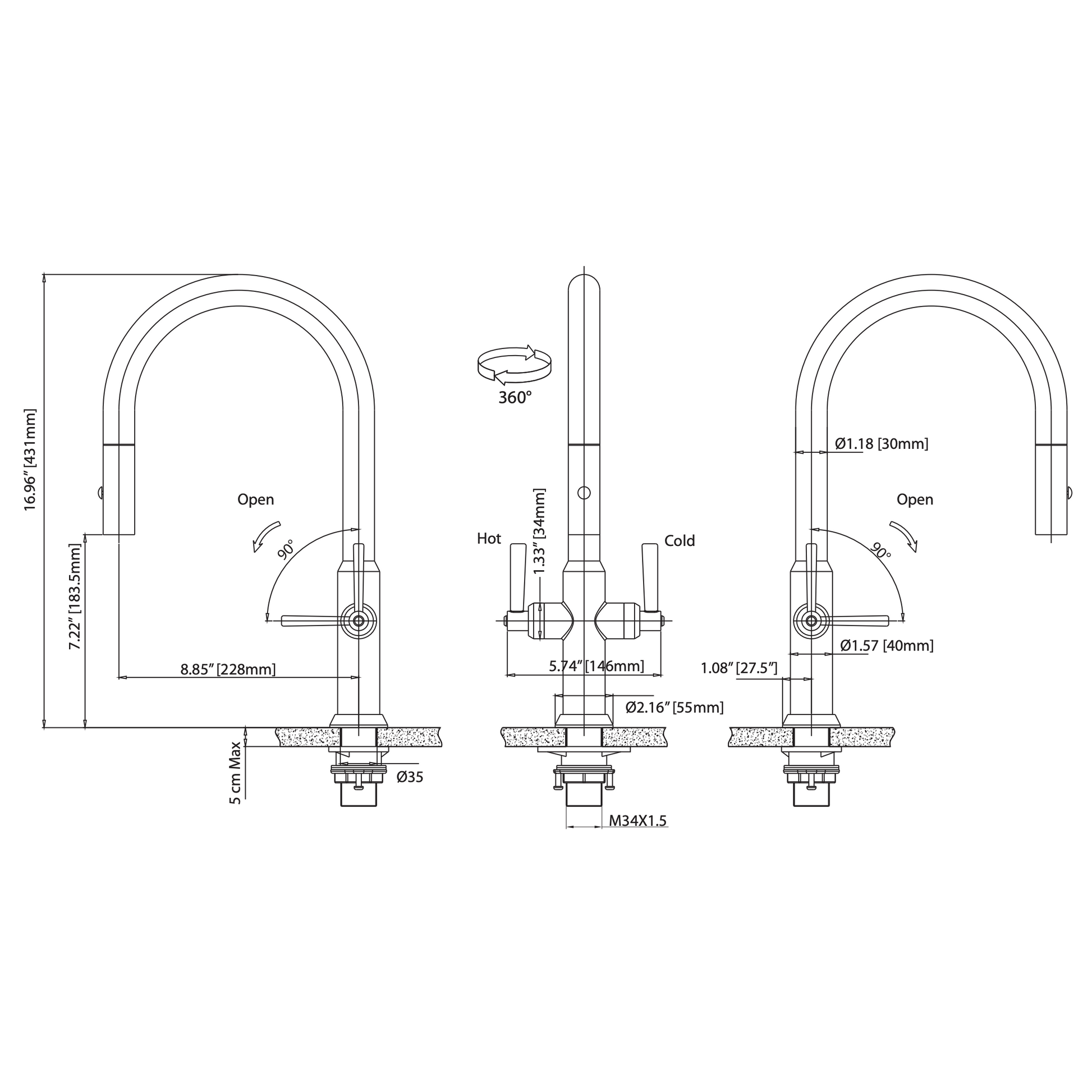 Isenberg Klassiker Velox 17" Single Hole Leaf Green Pull-Down Kitchen Faucet With Two Handle and Dual Function Sprayer