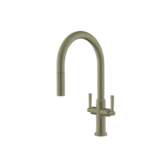 Isenberg Klassiker Velox 17" Single Hole Light Verde Pull-Down Kitchen Faucet With Two Handle and Dual Function Sprayer