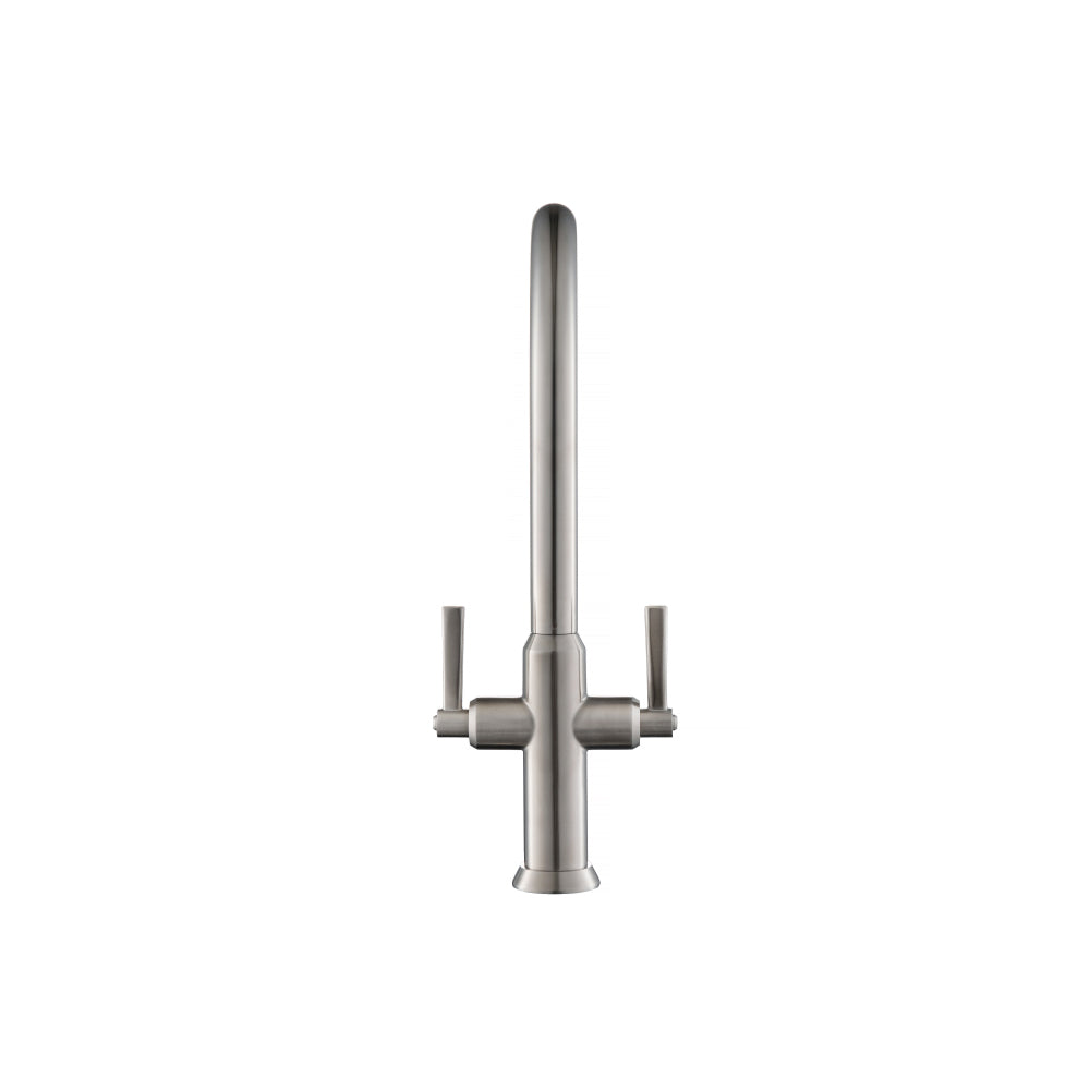 Isenberg Klassiker Velox 17" Single Hole Rock Gray Pull-Down Kitchen Faucet With Two Handle and Dual Function Sprayer