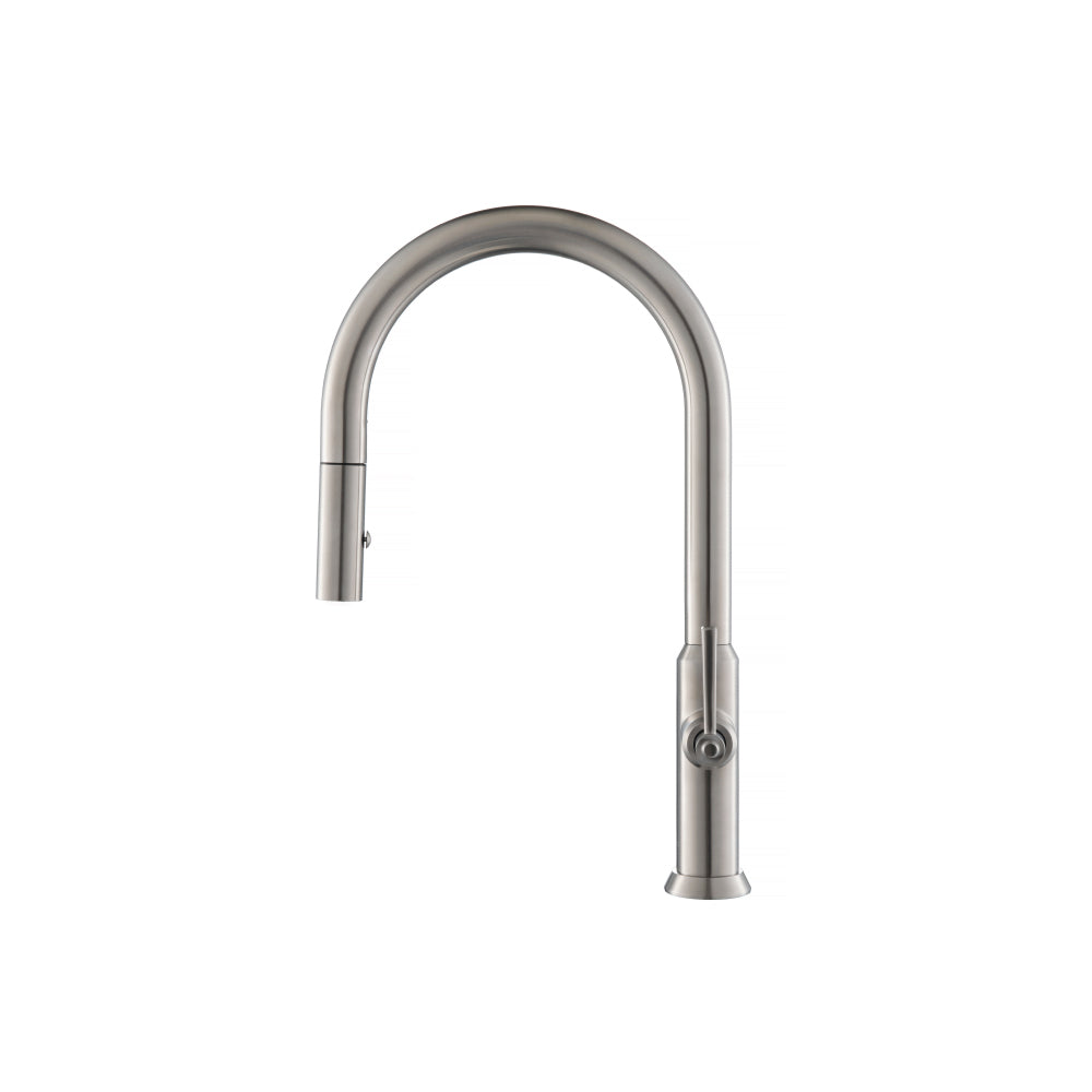 Isenberg Klassiker Velox 17" Single Hole Rock Gray Pull-Down Kitchen Faucet With Two Handle and Dual Function Sprayer