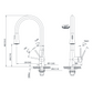 Isenberg Klassiker Zest 18" Single Hole Isenberg Green Stainless Steel Pull-Down Kitchen Faucet With Dual Function Sprayer
