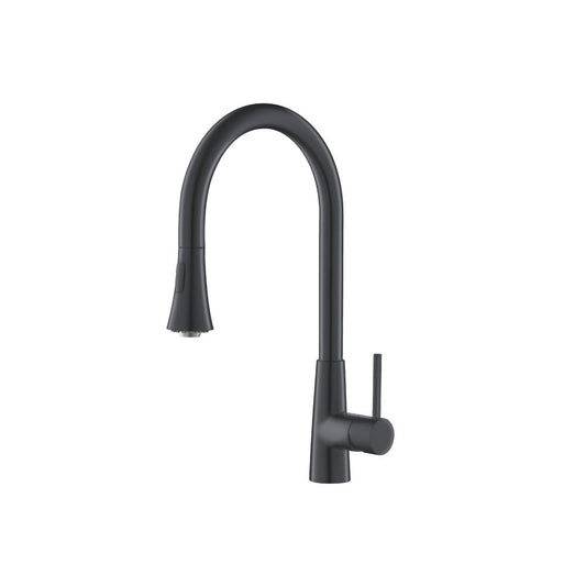 Isenberg Klassiker Zest 18" Single Hole Rock Gray Stainless Steel Pull-Down Kitchen Faucet With Dual Function Sprayer