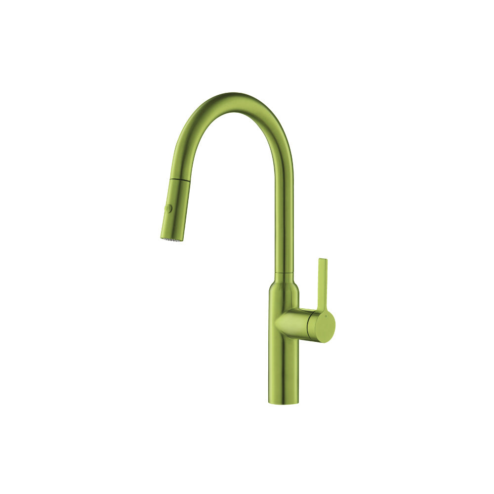 Isenberg Klassiker Ziel 17" Single Hole Isenberg Green Stainless Steel Pull-Down Kitchen Faucet With Dual Function Sprayer