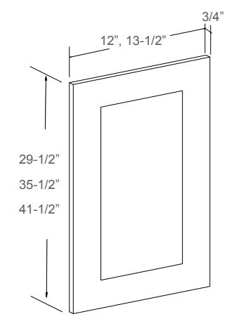 J&K Cabinetry 13" Pantry Decor Top Door for Side Panel (PDDU27-A)