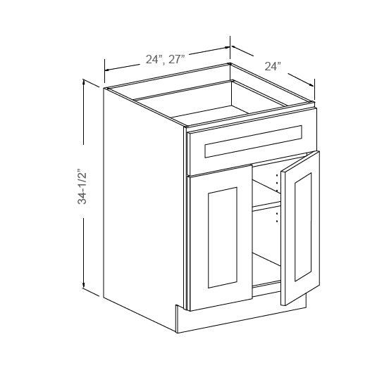 J&K Cabinetry 24" Base Cabinet (B24)