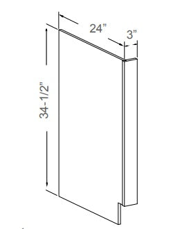 J&K Cabinetry 3" Dish Washer Panel With Return Filler Gable (DWR-L/R)