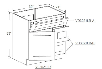 J&K Cabinetry 30" Vanity Sink Cabinet (FA3021)