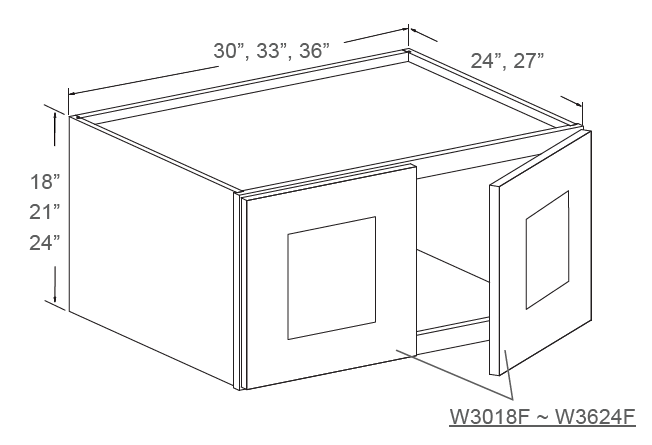 J&K Cabinetry 36" Refrigerator Wall Cabinet (W362427)