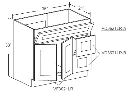 J&K Cabinetry 36" Vanity Sink Cabinet (FA3621DL)