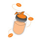 Jarware Oil Cruet Lid with No-Drip Spout for Regular-Mouth Mason Jars - Orange - (115 Pieces)