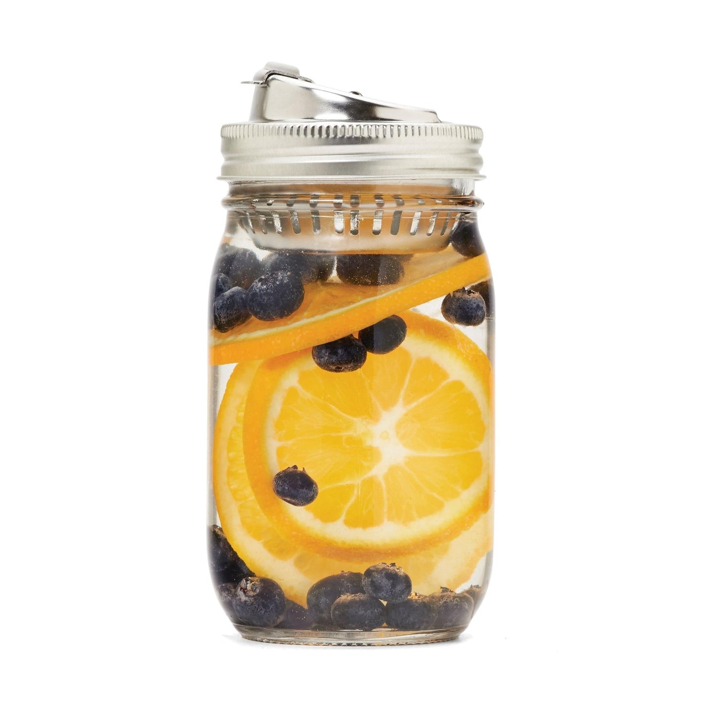 Jarware Stainless Steel 2-In-1 Drink and Fruit Infusion Lid - (40 Pieces)