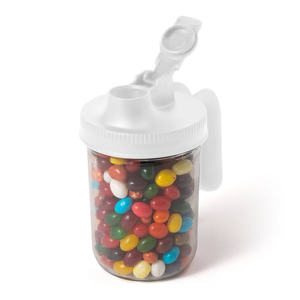 Jarware White Spout Lid With Handle for Wide Mouth Jar - Set of 2 - (27 Sets)