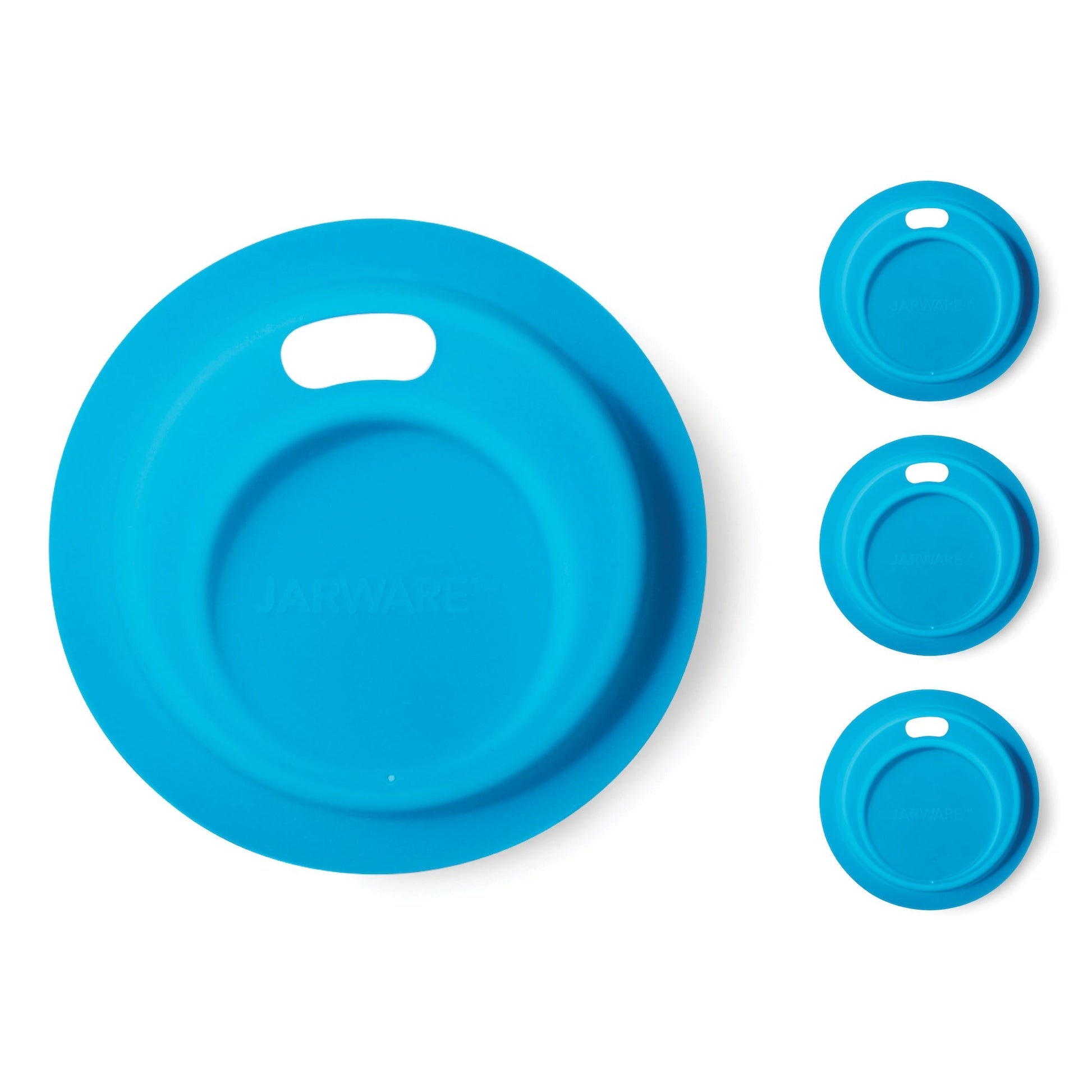 Jarware Wide Mouth Silicone Drink Lid Mason Jar Attachment - Blue (Set of 4) - (40 Sets)