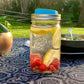 Jarware Wide Mouth Silicone Drink Lid with 8" Straws for Mason Jar Attachment - Blue (Set of 8) - (25 Sets)