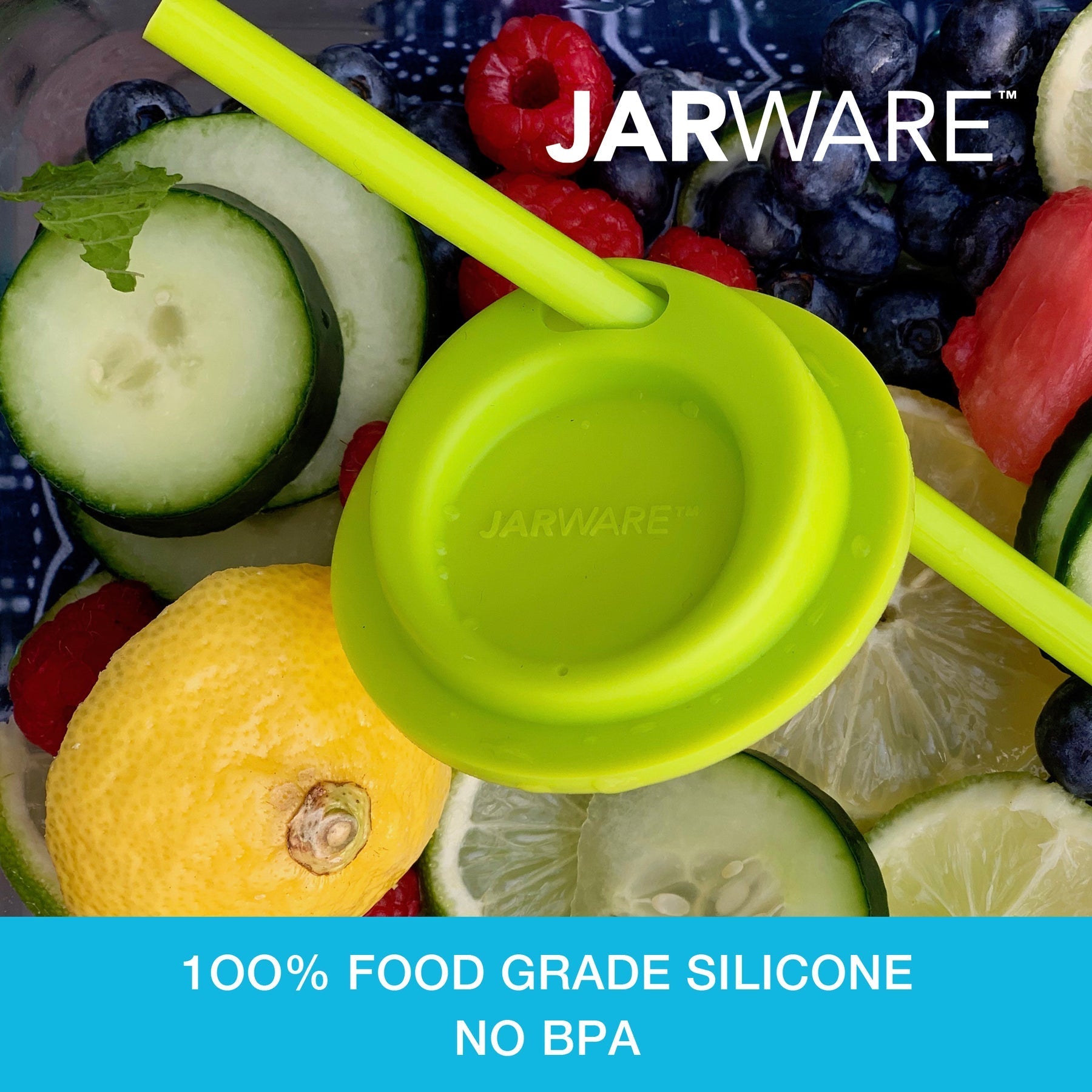 Jarware Regular Mouth Silicone Drink Lid With 8 Straws for Mason Jar –  Kitchen Oasis