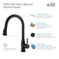 KIBI Napa Single Handle High Arc Pull Down Kitchen Faucet With Soap Dispenser in Matte Black Finish