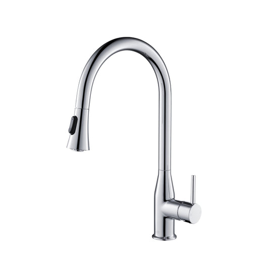 KIBI Napa Single Handle High Arc Pull Down Kitchen Faucet in Chrome Finish