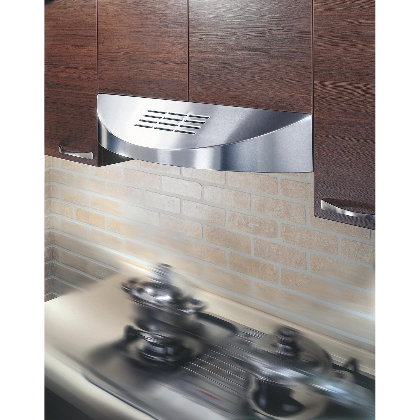 KOBE Brillia CHX38 SQBD-3 Series 36" Ductless Under Cabinet Range Hood With 400 CFM Internal Blower, 3-Speed Mechanical Push Button, Dishwasher-Safe Baffle Filters, Charcoal Filters, and LED Lights