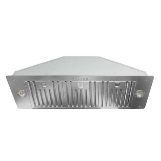 KOBE Brillia INX27 SQB-700-3 Series 36" Insert or Built-in Range Hood With 550 CFM Internal Blower, 3-Speed Mechanical Push Button, Dishwasher-Safe Baffle Filters and Aluminum Mesh Filters, and LED Lights