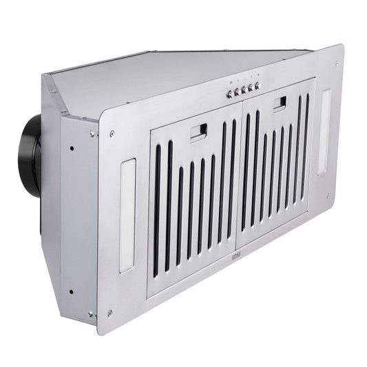 KOBE Brillia INX28 SQ-700-2 Series 30" Insert or Built-in Range Hood With 550 CFM Internal Blower, 3-Speed Mechanical Push Button, Dishwasher-Safe Baffle Filters and Aluminum Mesh Filters, and LED Lights