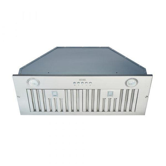 KOBE Brillia INX29 SQBF-500-2 Series 30" Insert or Built-in Range Hood With 550 CFM Internal Blower, 3-Speed Mechanical Push Button, Dishwasher-Safe Baffle Filters and Aluminum Mesh Filters, and LED Lights