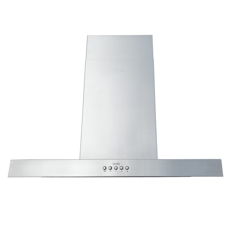 KOBE Brillia ISX21 SQB-2 Series 30" Island Range Hood With 680 CFM Internal Blower, Outer Duct Extension, 3-Speed Mechanical Push Button, Dishwasher-Safe Baffle Filters, and LED Lights