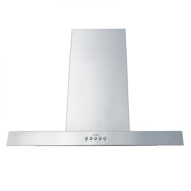 KOBE Brillia ISX21 SQB-2 Series 36" Island Range Hood With 680 CFM Internal Blower, Outer Duct Extension, 3-Speed Mechanical Push Button, Dishwasher-Safe Baffle Filters, and LED Lights