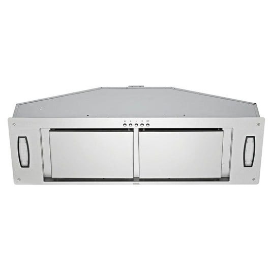 KOBE Premium IN28 SQP-XX Series 36" Insert or Built-in Range Hood With 750 CFM Internal Blower, Airflow Efficiency Panel, 3-Speed Mechanical Push Button, and LED Lights