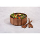 Kalmar Home 10" x 10" x 4" Large Salad Bowl with Servers - 327B-3