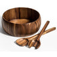 Kalmar Home 10" x 10" x 4" Large Salad Bowl with Servers - 332B-3