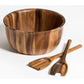 Kalmar Home 11" x 11" x 5" Large Salad Bowl with Servers