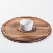 Kalmar Home 15" x 15" Large Chip n Dip with Ceramic Bowl