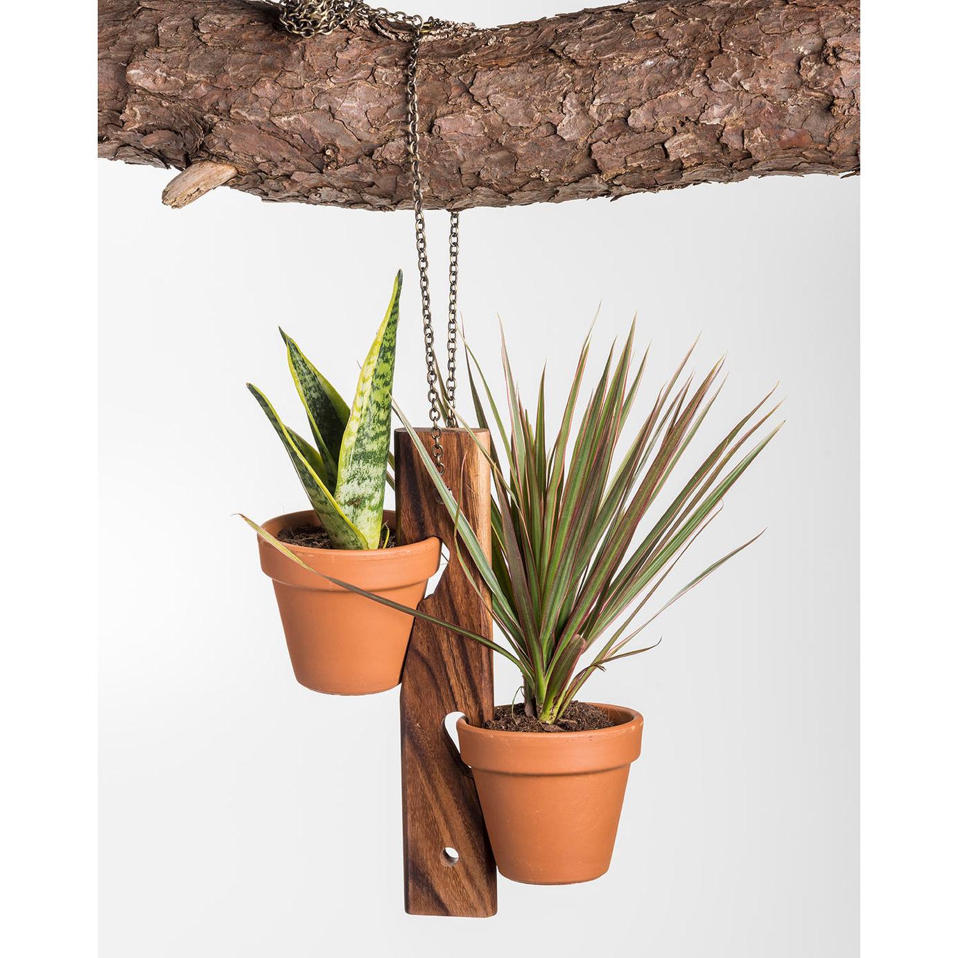 standing plant stand for hanging plants Kalmar Home 4" x 4" x 12" 2 Pot Hanging /Standing Plant Holder – Kitchen Oasis