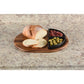 Kalmar Home Charcuterie / Serving Tray with 2 Black Triangular Ceramic Bowls