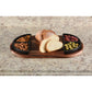 Kalmar Home Charcuterie/Serving Tray with 4 Black Triangular Ceramic Bowls