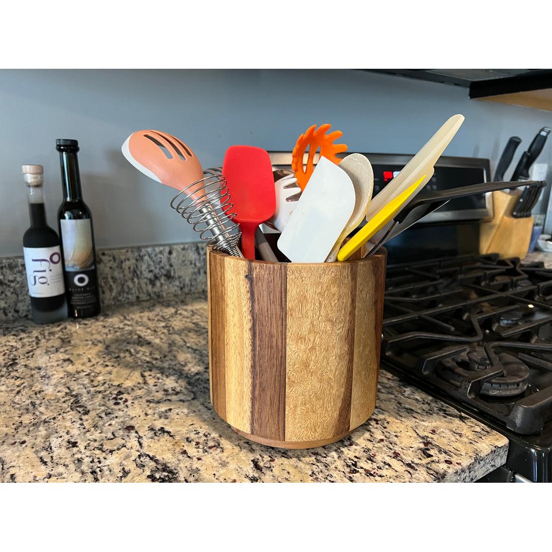 Kalmar Home Rotating Lazy Susan Utensil Holder