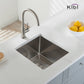 Kibi 16" x 16" x 8" Handcrafted Undermount Single Bowl Kitchen Sink With Satin Finish