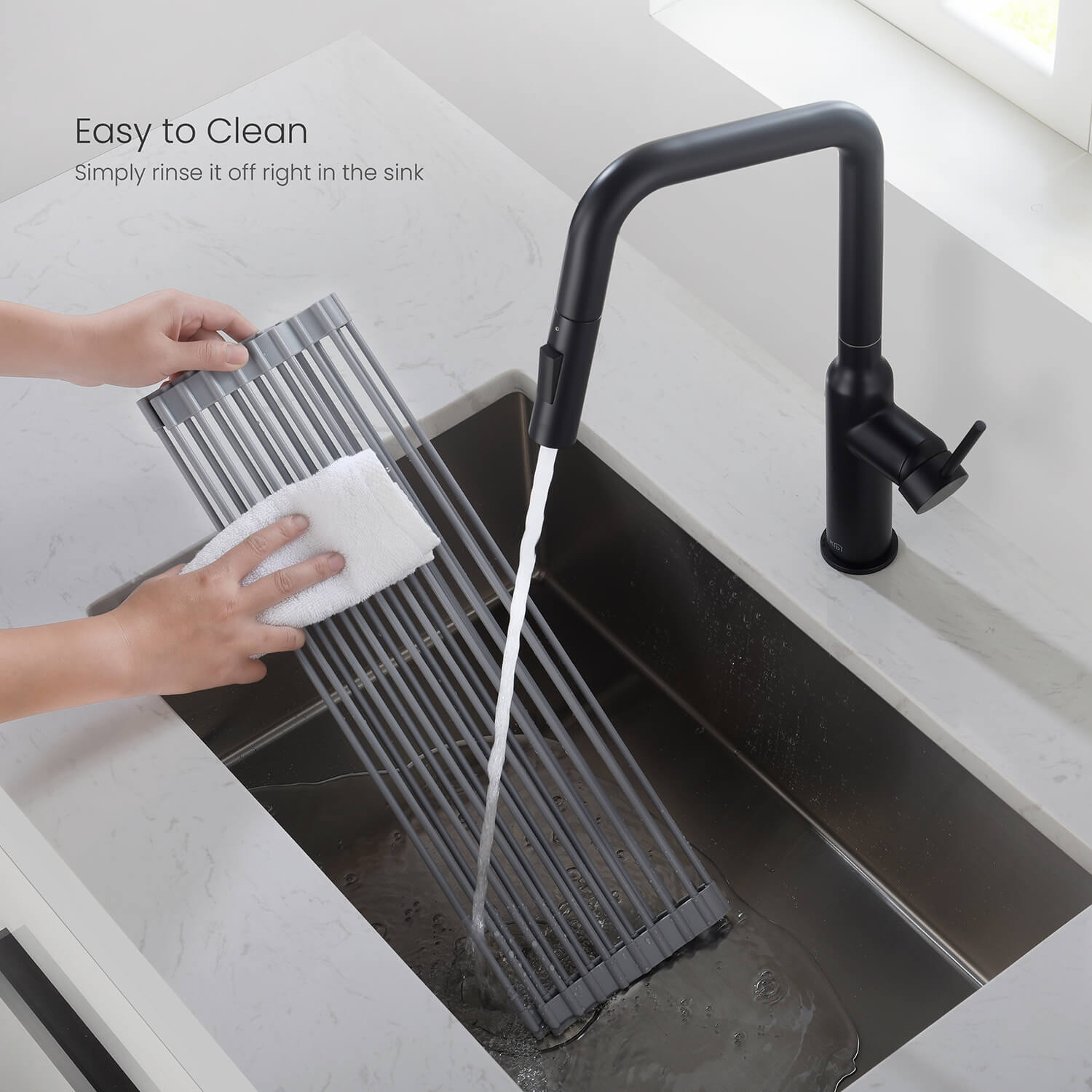 Grey kitchen sink discount drainer